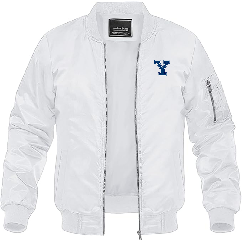Men's Yale Bulldogs Lightweight Bomber Jacket Windbreaker Softshell Varsity Jacket Coat